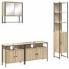 vidaXL Ensemble de mobilier de salle de bain 4 pi&egrave;ces Ch&ecirc;ne Sonoma