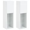 vidaXL Meubles TV avec lumi&egrave;res LED 2 pcs blanc 30,5x30x102 cm