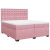 vidaXL Sommier &agrave; lattes de lit avec matelas Rose 200x200 cm Velours