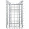 vidaXL Lit sur&eacute;lev&eacute; gabion Argent&eacute; 50 x 50 x 80 cm Acier galvanis&eacute;