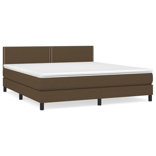 vidaXL Sommier &agrave; lattes de lit avec matelas Marron fonc&eacute; 160x200 cm