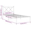 vidaXL Cadre de lit métal sans matelas avec tête de lit noir 90x190 cm