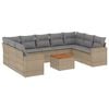 vidaXL Salon de jardin avec coussins 10 pcs beige r&eacute;sine tress&eacute;e