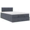 vidaXL Lit ottoman avec matelas et LED gris fonc&eacute; 120x190cm