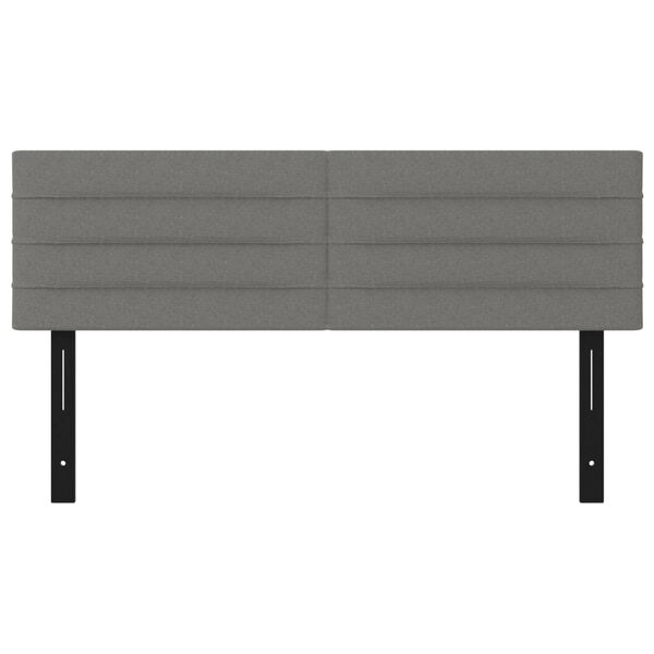 vidaXL T&ecirc;tes de lit 2 pcs gris fonc&eacute; 72x5x78/88 cm tissu