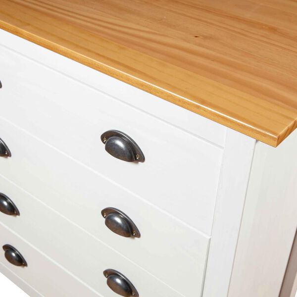 vidaXL Buffet Hill Blanc 120x40x80 cm Bois de pin solide