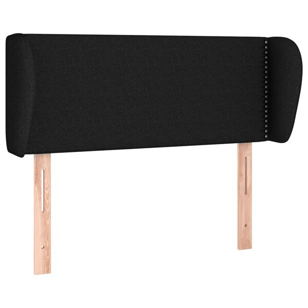 vidaXL T&ecirc;te de lit avec oreilles Noir 103x23x78/88 cm Tissu