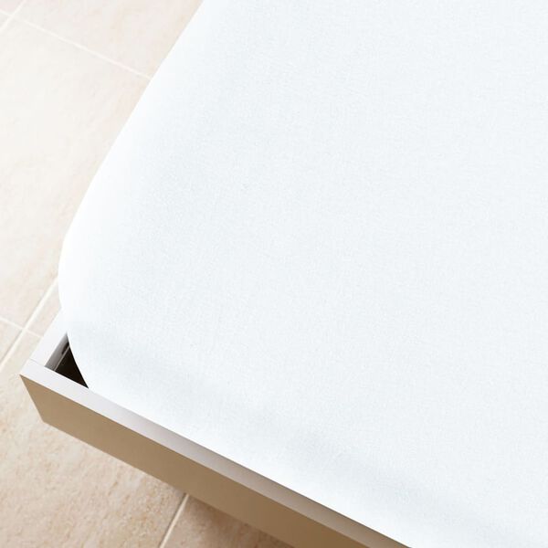 vidaXL Drap-housse Jersey Blanc 90x200 cm Coton