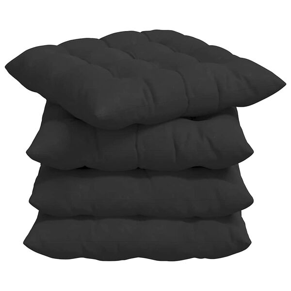 vidaXL Coussins de si&egrave;ge 4 pcs Noir 40 x 40 x 6 cm Microfibre