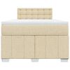 vidaXL Sommier &agrave; lattes de lit avec matelas Cr&egrave;me 120x200 cm Tissu