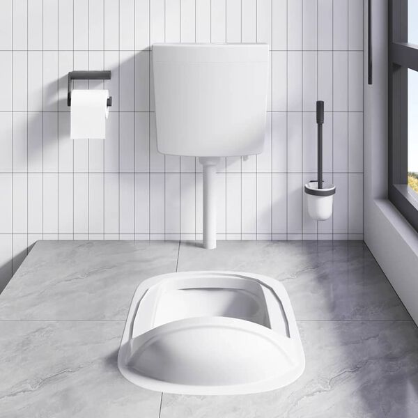 vidaXL R&eacute;servoir de toilette avec entr&eacute;e d'eau inf&eacute;rieure 3/6 L Gris