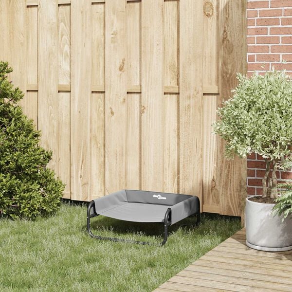 vidaXL Lit pour Chien Gris clair s Tissu Oxford et Acier