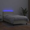 vidaXL Sommier &agrave; lattes de lit avec matelas et LED Cr&egrave;me 80x200cm