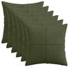 vidaXL Housse de coussin 6 pc ALMELO Vert 40 x 40 cm velours c&ocirc;tel&eacute;