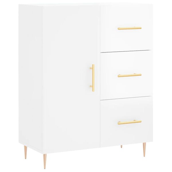 vidaXL Buffet Blanc brillant 69,5x34x90 cm Bois d'ingénierie
