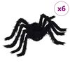 vidaXL D&eacute;coration Araign&eacute;e Halloween 6 pc Noir 75 cm