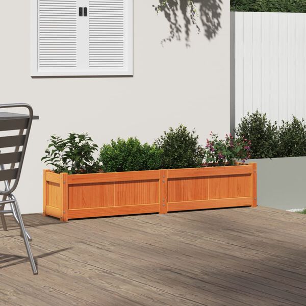 vidaXL Jardini&egrave;re cire marron 150x31x31 cm bois de pin massif