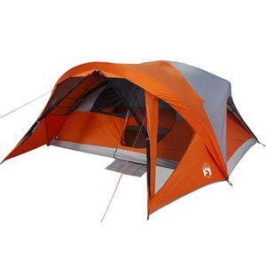 vidaXL Tente de cabine familiale 6 personnes gris orange imperm&eacute;able