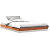 vidaXL Cadre de lit sans matelas cire marron 135x190cm bois pin massif