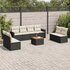 vidaXL Salon de jardin 9 pcs avec coussins noir r&eacute;sine tress&eacute;e