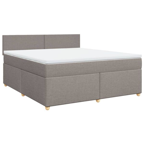 vidaXL Sommier &agrave; lattes de lit avec matelas Taupe 180x200 cm Tissu