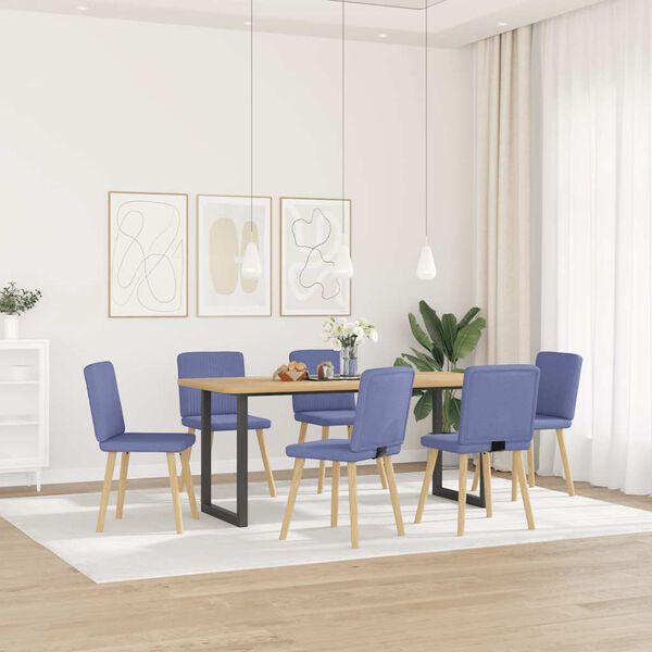 vidaXL Chaises &agrave; manger lot de 6 bleu jean tissu