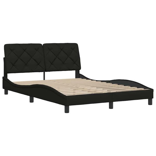 vidaXL Cadre de lit sans matelas noir 120x200 cm tissu