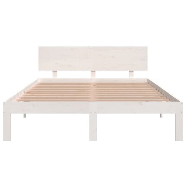vidaXL Cadre de lit sans matelas blanc 135x190 cm