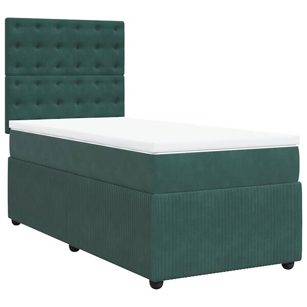vidaXL Sommier à lattes de lit et matelas Vert foncé 80x200 cm Velours