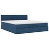 VidaXL Cadre de lit ottoman avec matelas bleu 200x200 cm tissu