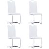vidaXL Chaises &agrave; manger cantilever lot de 4 blanc similicuir