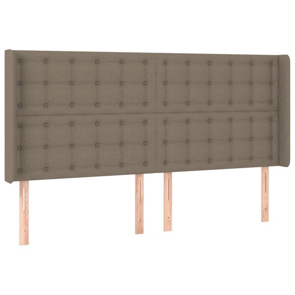 vidaXL T&ecirc;te de lit avec oreilles Taupe 183x16x118/128 cm Tissu