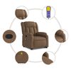 vidaXL Fauteuil de massage inclinable Marron Tissu