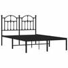 vidaXL Cadre de lit m&eacute;tal sans matelas avec t&ecirc;te de lit noir 120x190cm
