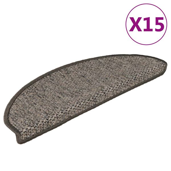 vidaXL Tapis d'escalier autocollants aspect sisal 15 pcs 65x21x4 cm