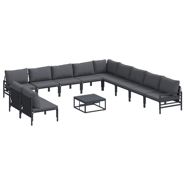 vidaXL Ensemble de canapé de jardin Anthracite Acier