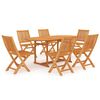 vidaXL Ensemble &agrave; manger de jardin 7 pcs Bois de teck massif