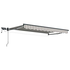 vidaXL Store r&eacute;tractable manuel avec LEDs Gris clair et blanc
