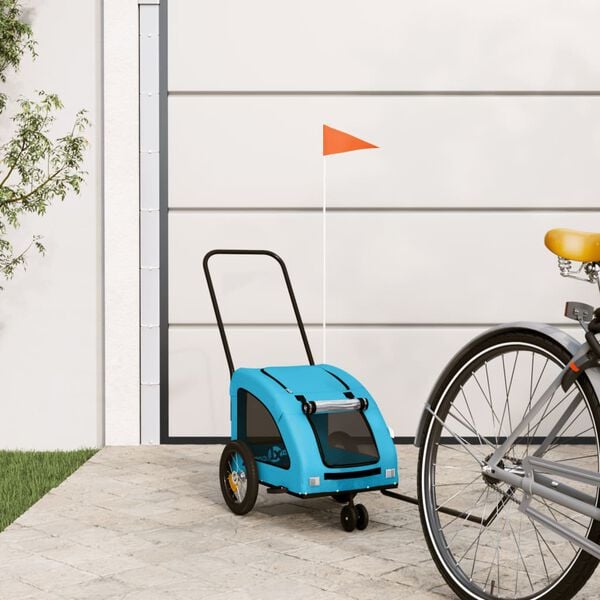 vidaXL Remorque de vélo pour animaux de compagnie bleu