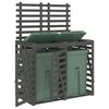 vidaXL Abri pour poubelle double sur roulettes gris bois massif de pin