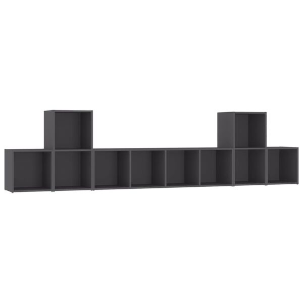 vidaXL Ensemble de meubles TV 5 pcs Gris Bois d'ing&eacute;nierie