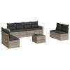 vidaXL Salon de jardin 9 pcs avec coussins gris clair r&eacute;sine tress&eacute;e