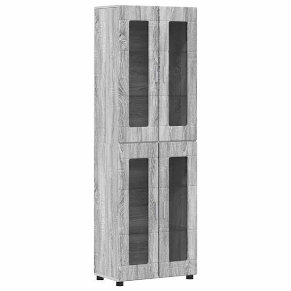 vidaXL Haut Armoire avec &eacute;tag&egrave;re FLORIN Gris Sonoma 60 x 35 x 182 cm