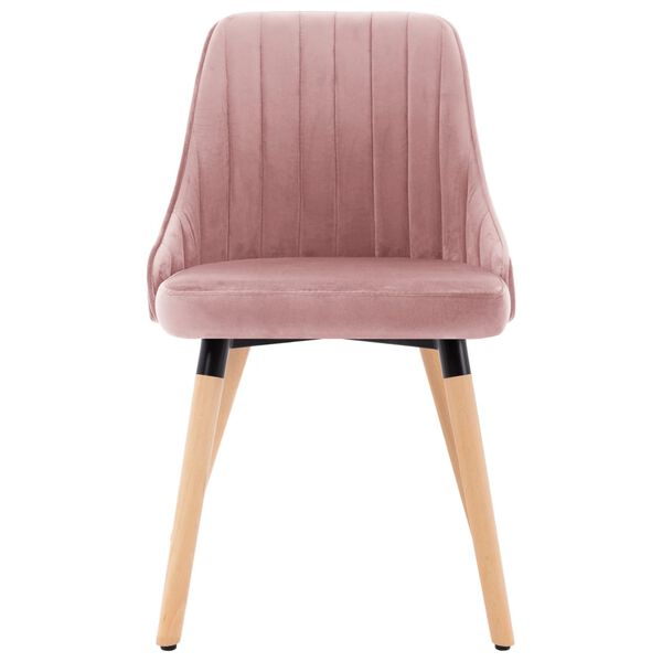 vidaXL Chaises &agrave; manger lot de 2 Rose Velours