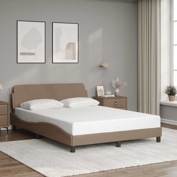 vidaXL Cadre de lit Dover cappuccino 140x190 cm similicuir