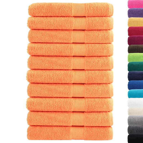 vidaXL Serviettes de sauna de qualit&eacute; sup&eacute;rieure SOLUND 10 pcs orange