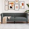 vidaXL Canapé Chesterfield Gris foncé 201.5 x 74.5 x 74.5 cm tissu