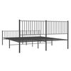 vidaXL Cadre de lit m&eacute;tal sans matelas avec pied de lit noir 200x200cm