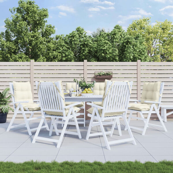 vidaXL Coussins de chaise à dossier bas lot de 6 crème tissu oxford