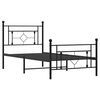vidaXL Cadre de lit m&eacute;tal sans matelas avec pied de lit noir 90x190 cm